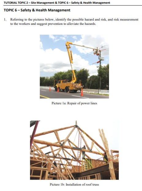 Solved TUTORIAL TOPIC 2 - Site Management & TOPIC 6-Safety & | Chegg.com