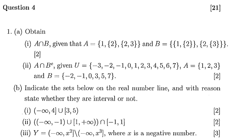 Solved Question 4 [21] = = = 1. (a) Obtain (i) ANB, given | Chegg.com