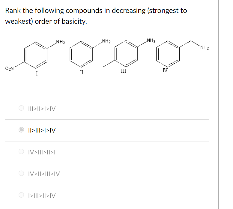 Solved Rank the following compounds in decreasing (strongest | Chegg.com