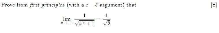 Solved Prove from first principles (with a ε−δ argument) | Chegg.com