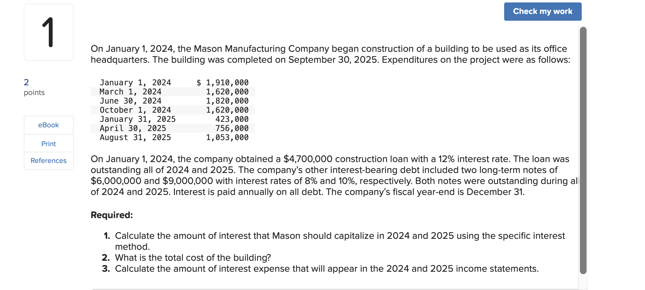 Solved On January 1, 2024, the Mason Manufacturing Company
