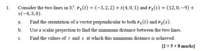 Solved 1. Consider the two lines in | Chegg.com