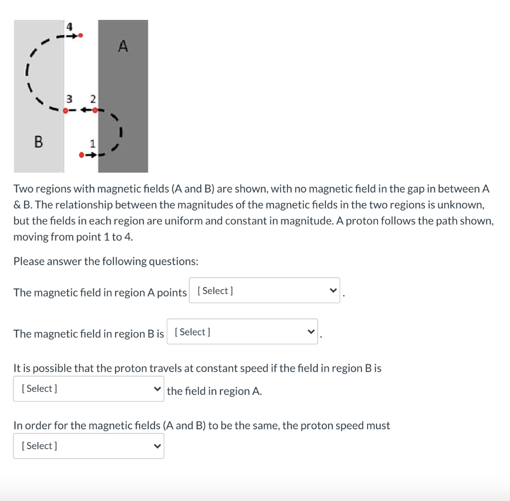 Solved Two Regions With Magnetic Fields (A And B) Are Shown, | Chegg.com