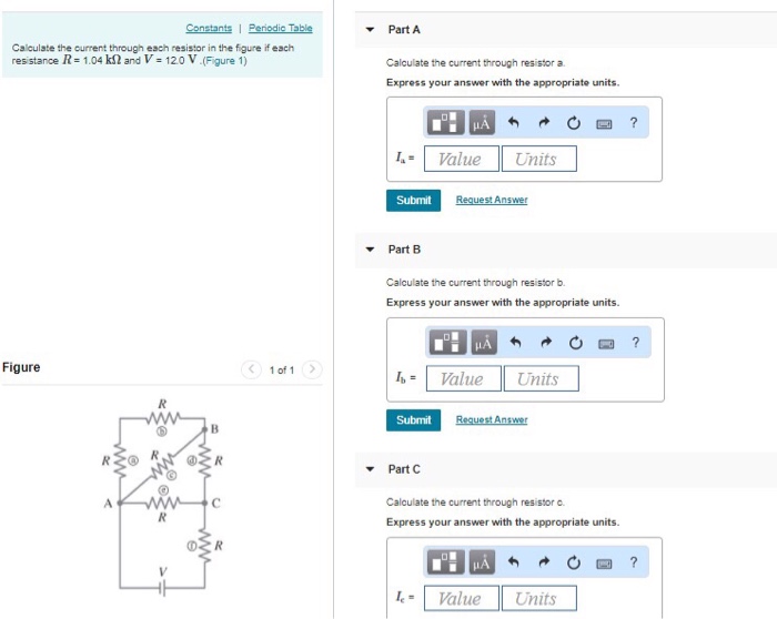 Solved Part A Calculate the current through each resistor in | Chegg.com