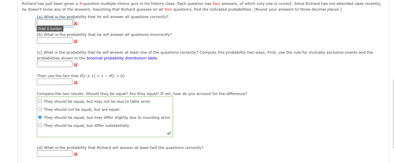 Solved (a).W.hat.js.the.probability that he will answer all | Chegg.com