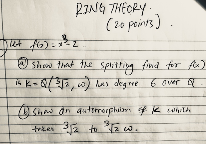 Solved Ring Theory | Chegg.com