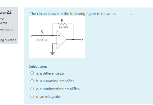 Solved Question 21 For the circuit shown in the following | Chegg.com