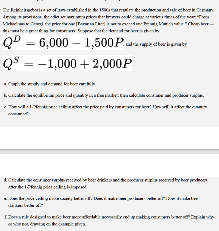 Solved 1. Define consumer and producer surplus. 2. How does