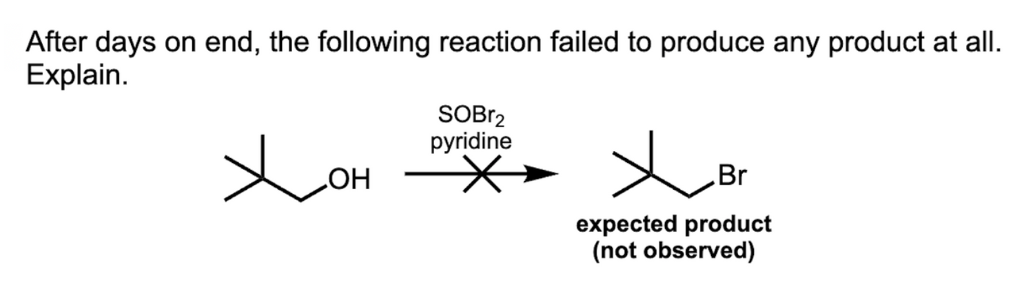 Solved After days on end, the following reaction failed to | Chegg.com