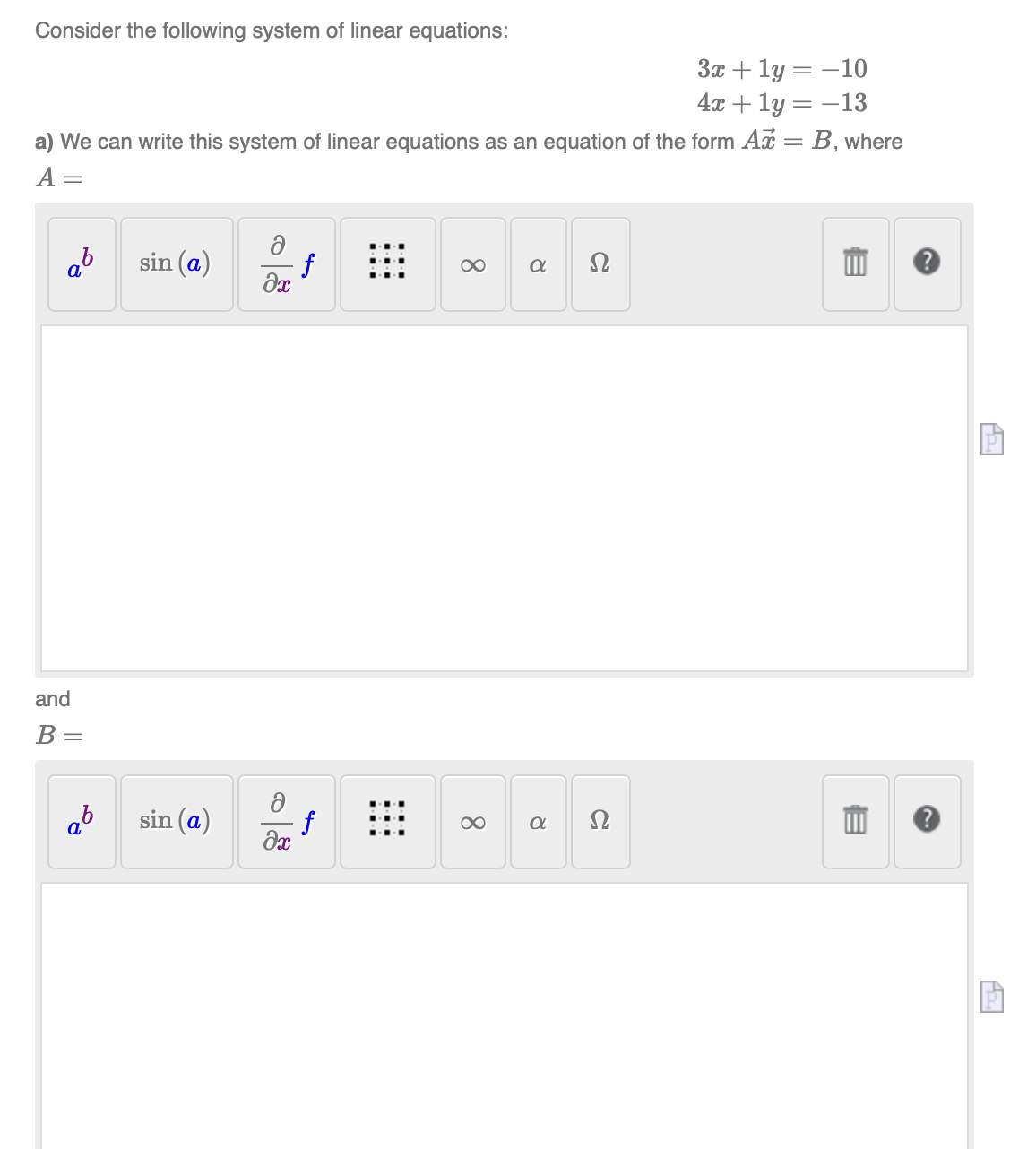 Solved Consider The Following System Of Linear Equations 9231