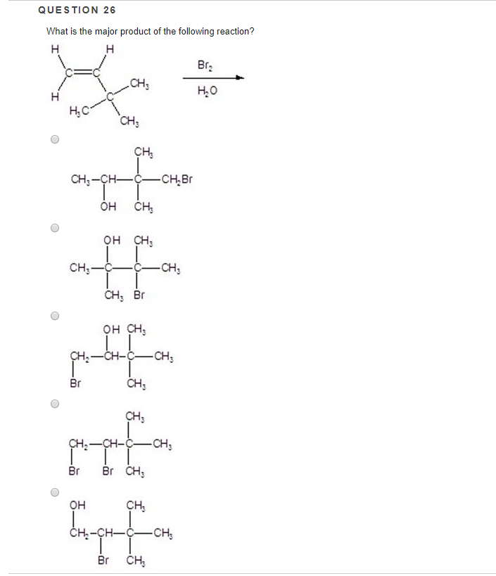 Solved What is the major product of the following reaction? | Chegg.com