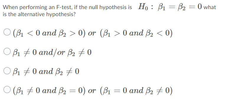 f test null hypothesis example