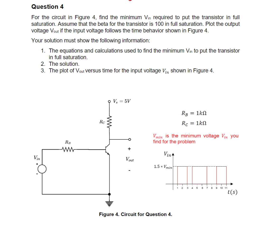 Solved Question 4 For the circuit in Figure 4, find the | Chegg.com