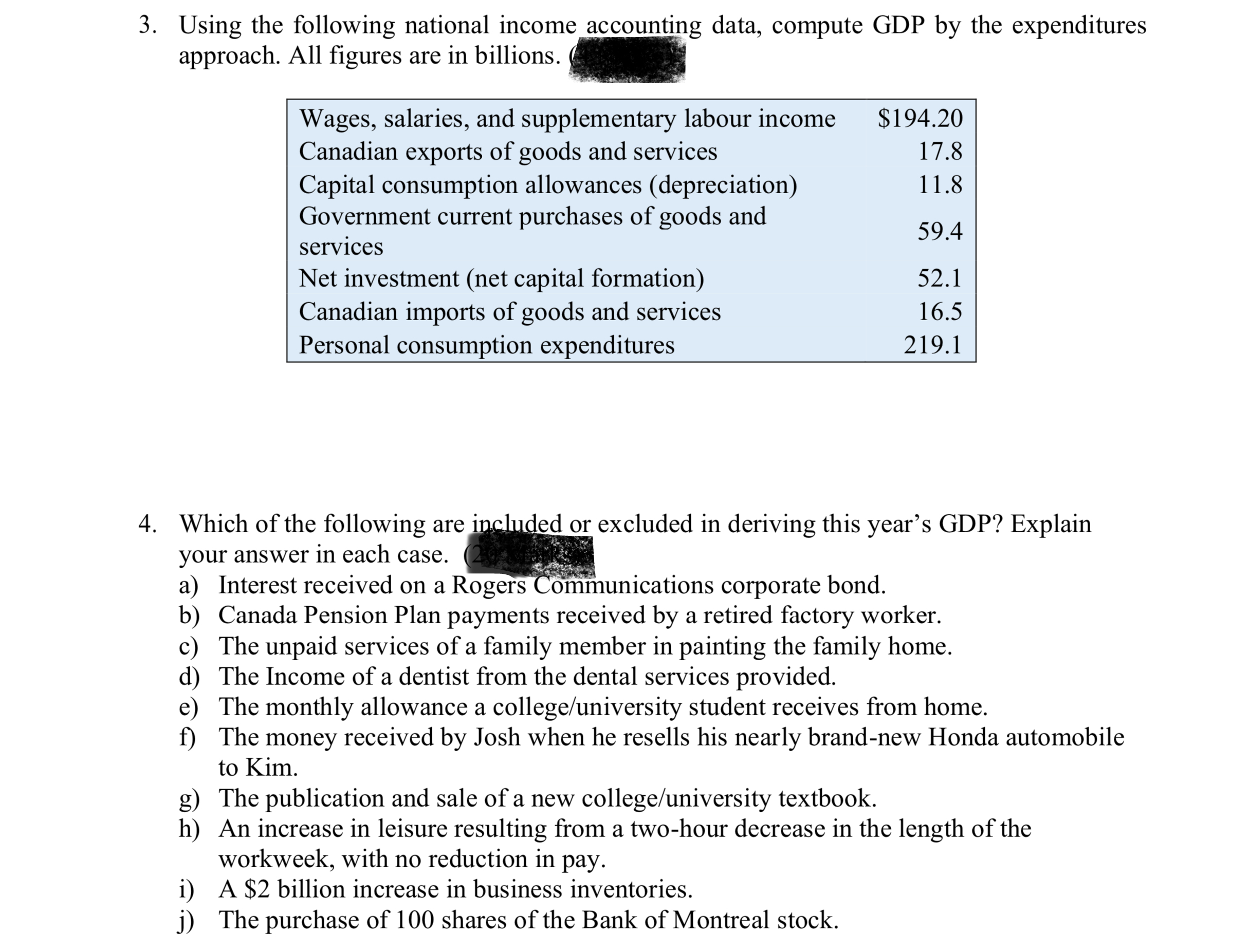 Solved 3. Using The Following National Income Accounting | Chegg.com