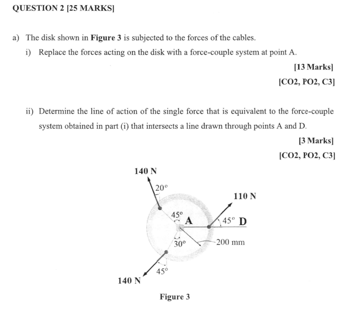 Solved a) The disk shown in Figure 3 is subjected to the | Chegg.com