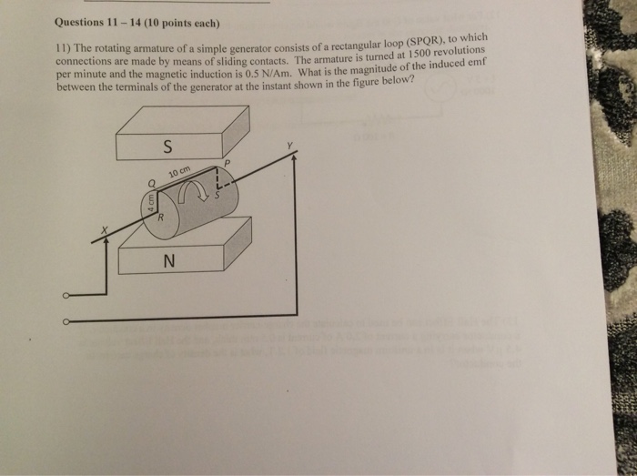Solved The rotating armature of a simple generator consists