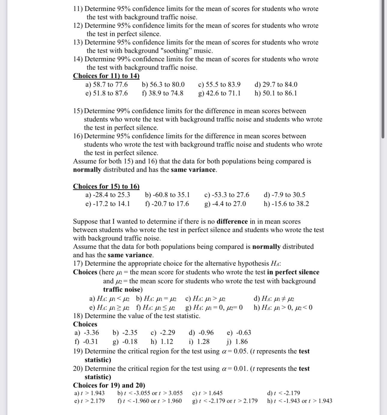 Solved I. A Researcher Was Interested In How Performance On 