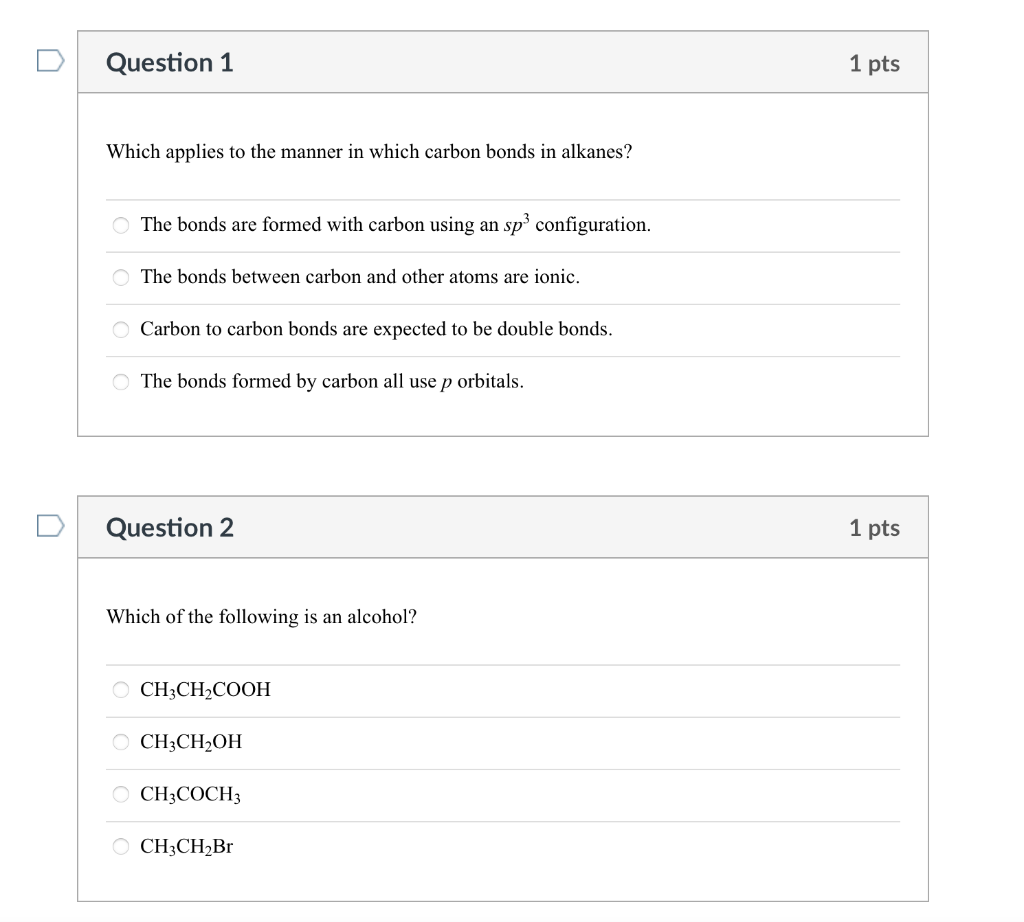 Solved Which applies to the manner in which carbon bonds in | Chegg.com