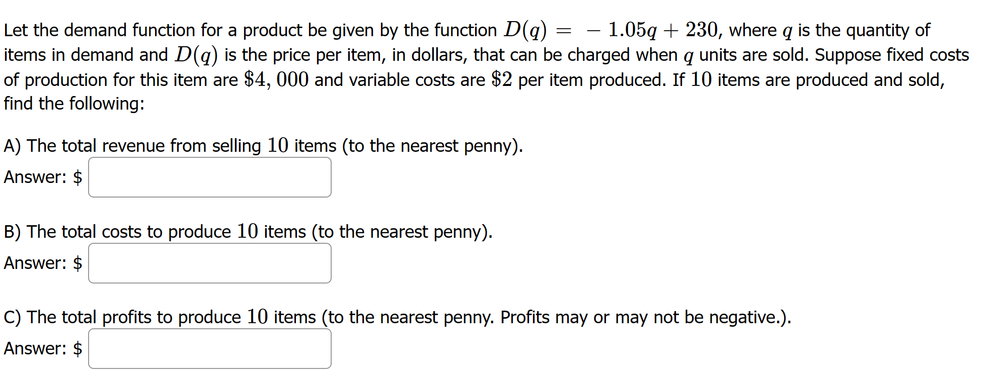 Solved Let the demand function for a product be given by the | Chegg.com