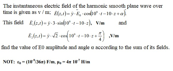 Solved The Instantaneous Electric Field Of The Harmonic S Chegg Com