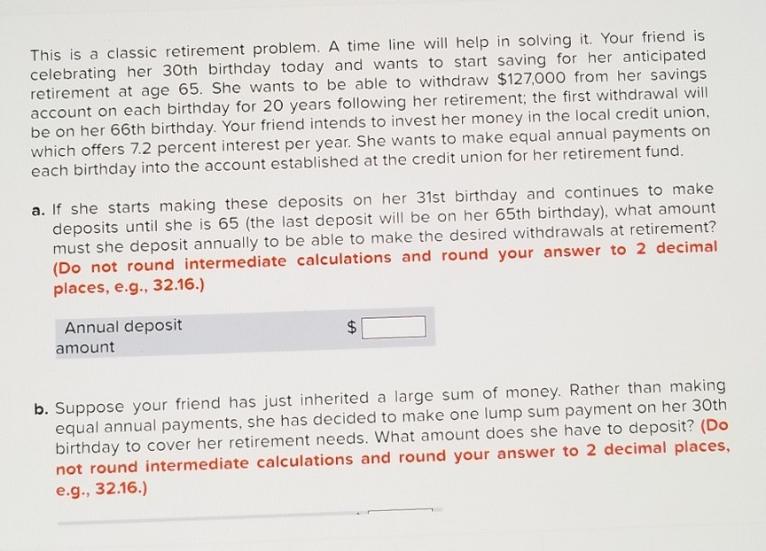 Solved This is a classic retirement problem. A time line | Chegg.com