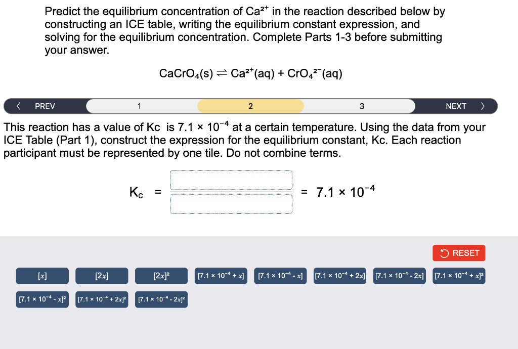 Predict the equilibrium concentration of Ca²* in the reaction described below by
constructing an ICE table, writing the equil