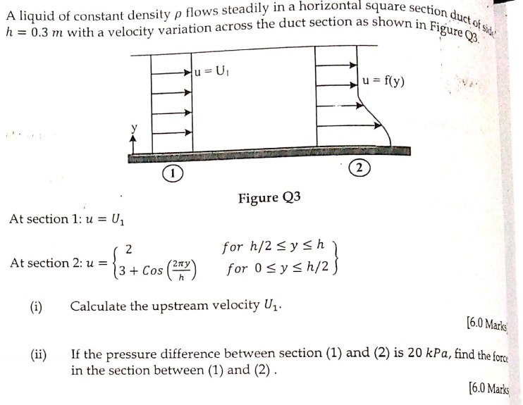 Solved A liquid of constant density p flows steadily in a | Chegg.com