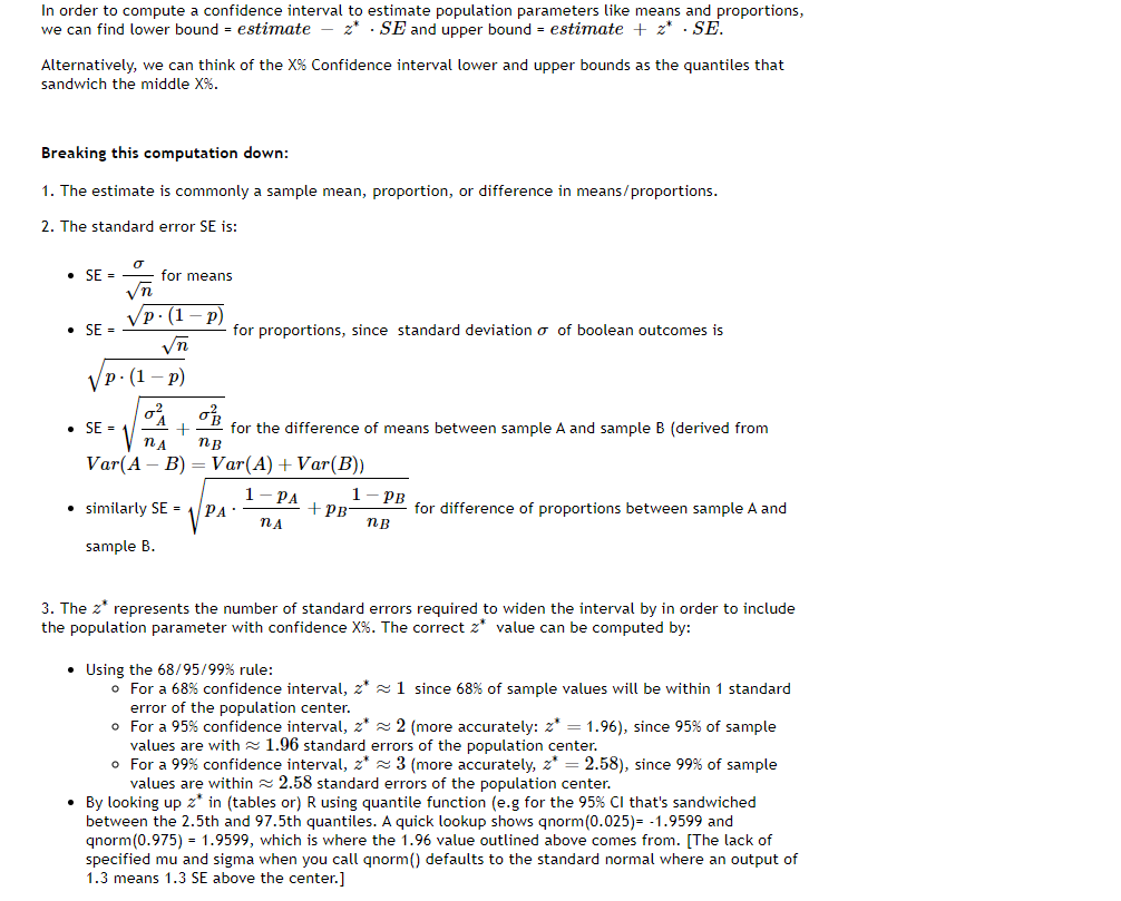 Solved In order to compute a confidence interval to estimate | Chegg.com