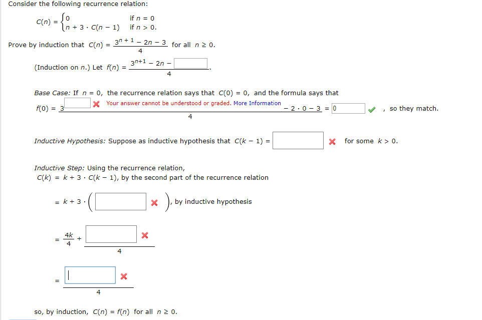 Solved Consider the following recurrence relation if n0 n 3 | Chegg.com