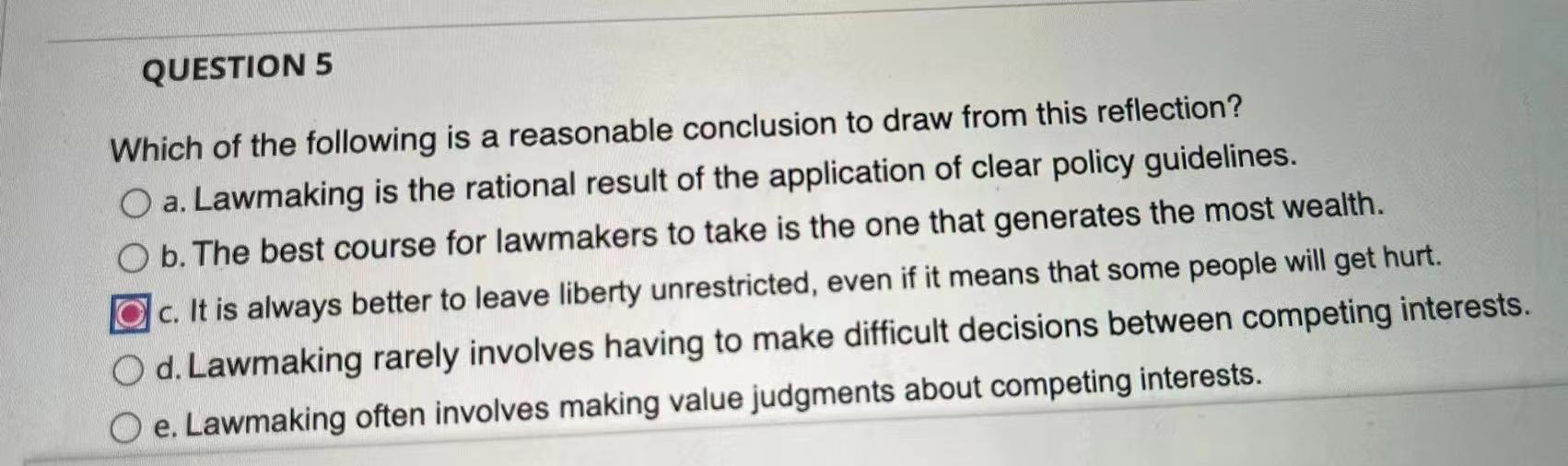 Solved QUESTION 5 a. Which of the following is a reasonable | Chegg.com