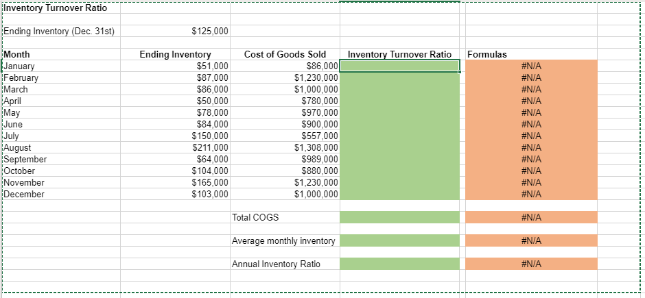 Solved Excel Online Structured Activity: Inventory Turnover | Chegg.com