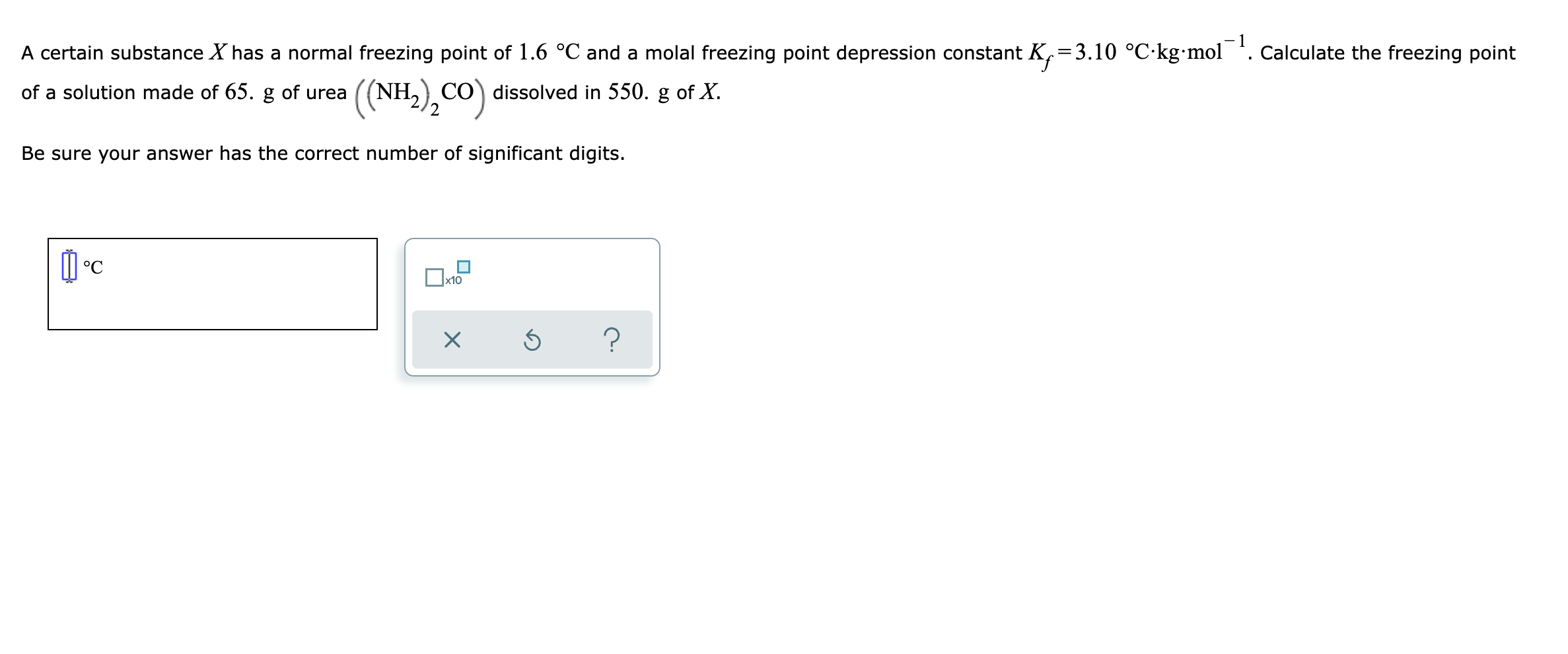 Solved 1 A certain substance X has a normal freezing point | Chegg.com