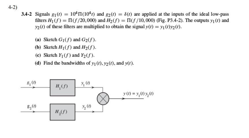 Solved HW 3-2 Signals g1(t)=103Π(103t) and g2(t)=δ(t) are