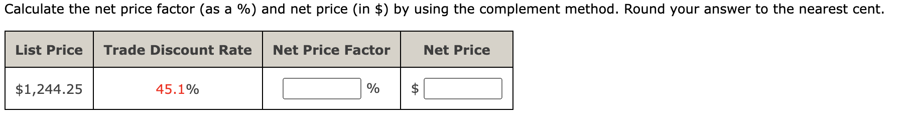 solved-calculate-the-net-price-factor-as-a-and-net-chegg