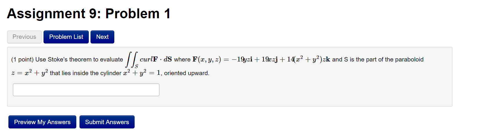 Solved Assignment 9: Problem 1 Previous Problem List Next (1 | Chegg.com