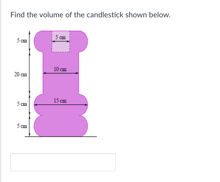 [Solved] Find the volume of the candlestick shown below.