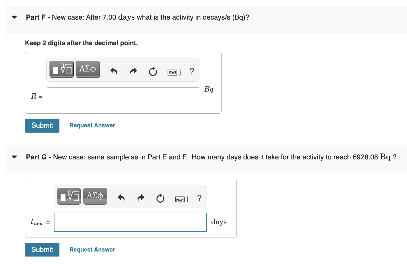 Solved Learning Goal: Radioactive decay - Half - life Time N | Chegg.com