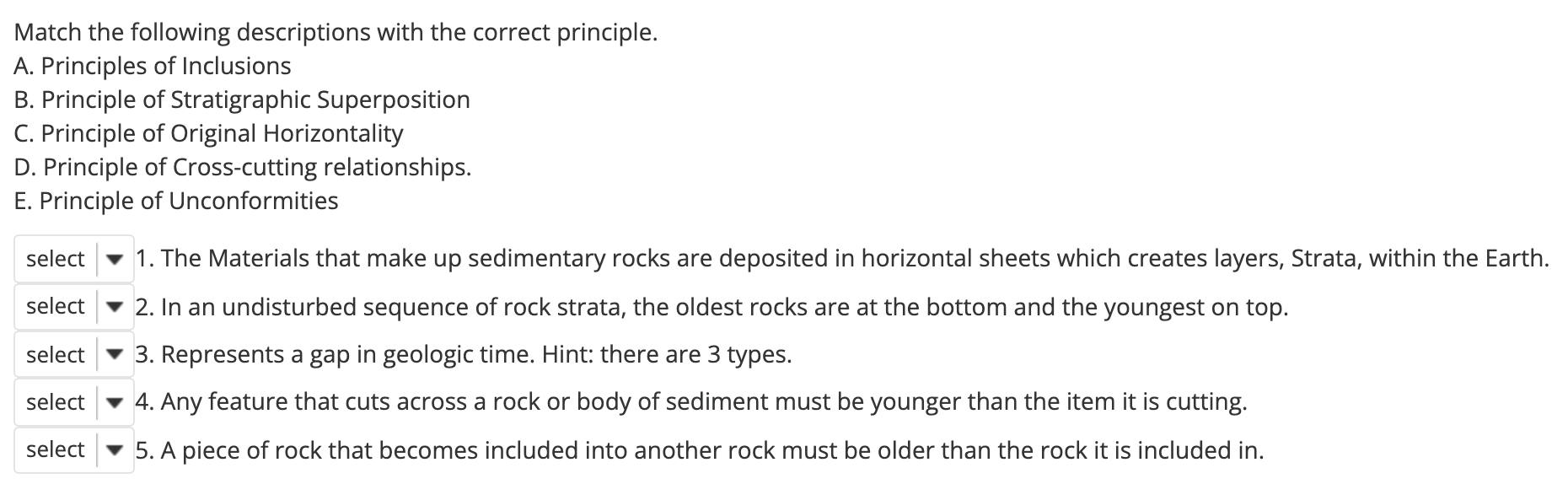 Solved Match the following descriptions with the correct | Chegg.com