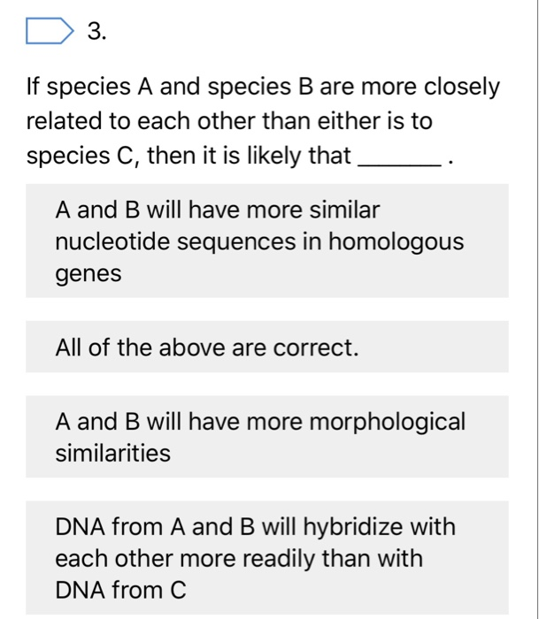 Solved 3. If Species A And Species B Are More Closely | Chegg.com