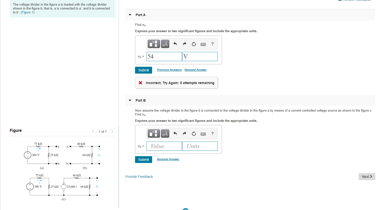 Solved The voltage divider in the figure a is loaded with | Chegg.com