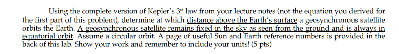 Solved Using the complete version of Kepler's 3rd law from | Chegg.com