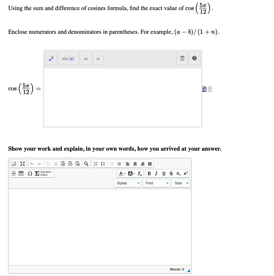 solved-using-the-sum-and-difference-of-cosines-formula