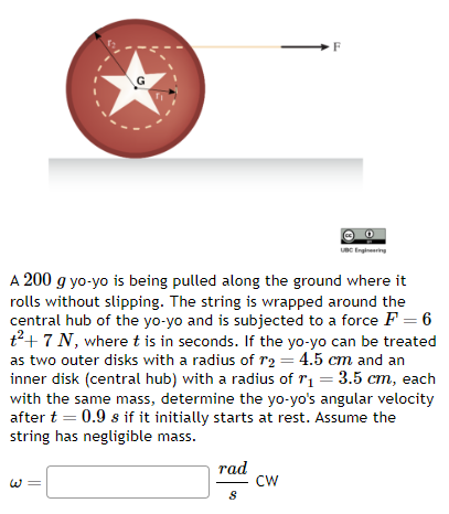 Solved A 200 g yo-yo is being pulled along the ground where | Chegg.com
