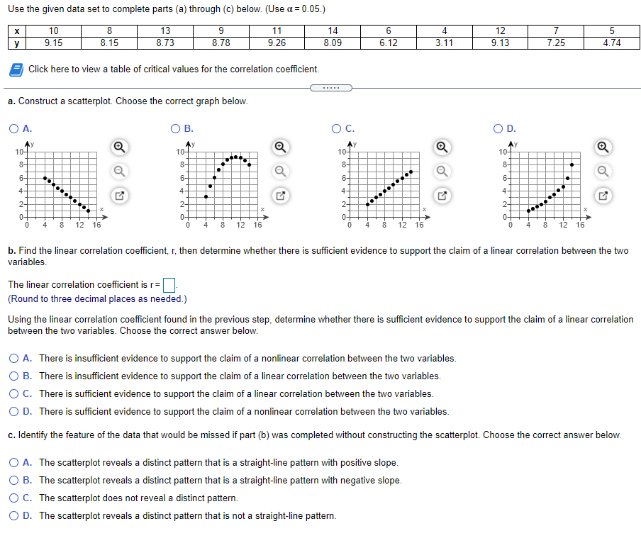 Solved Use the given data set to complete parts (a) through | Chegg.com