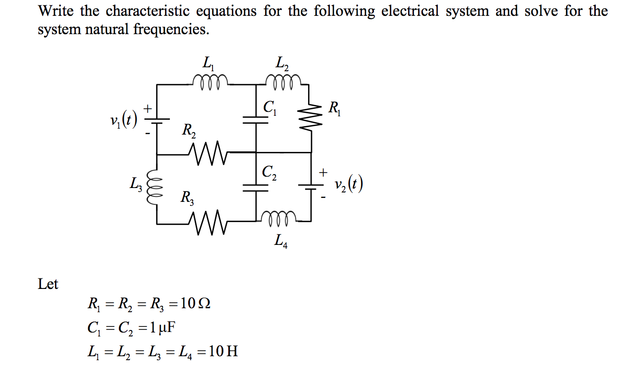 Solved Write The Characteristic Equations For The Following | Chegg.com