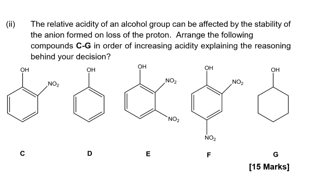 Solved () The relative acidity of an alcohol group can be | Chegg.com
