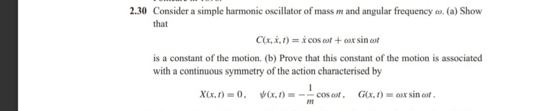 Solved 2.30 Consider a simple harmonic oscillator of mass m | Chegg.com