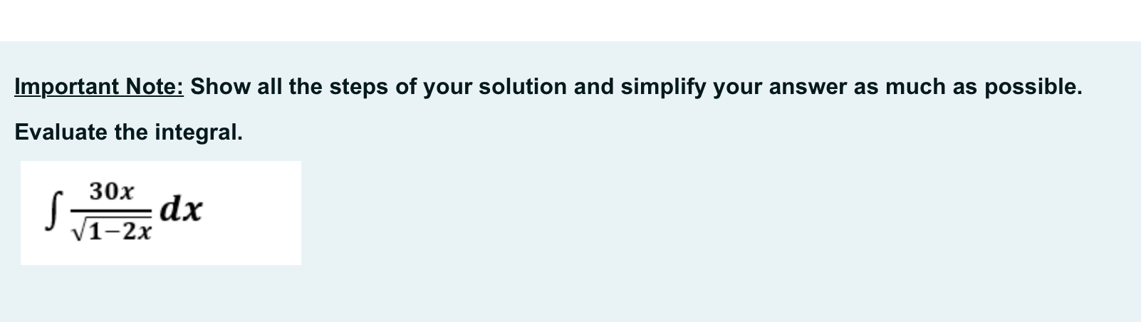 Solved Important Note: Show all the steps of your solution | Chegg.com