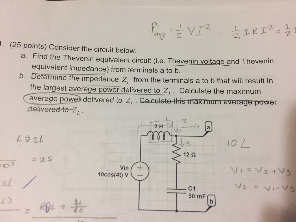 Solved 1 25 Points Consider The Circuit Below Find Th E