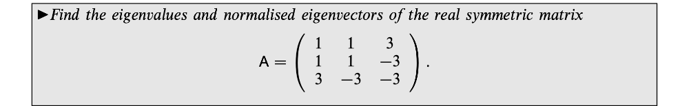 Solved Find the eigenvalues and normalised eigenvectors of | Chegg.com